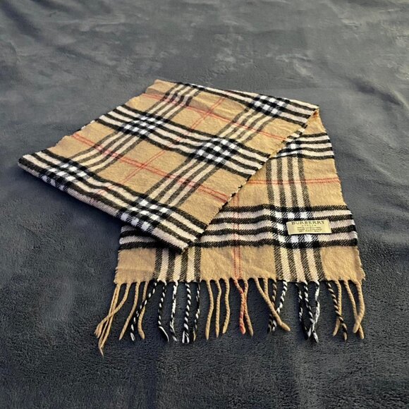 BURBERRY scarf beige nova check 100% lambswool authentic from London England - Picture 2 of 7